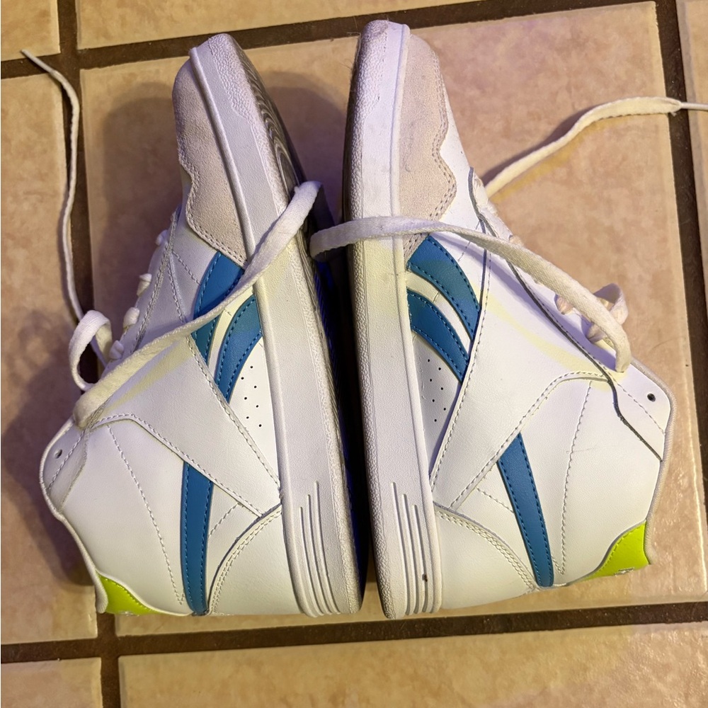 Reebok White and Blue Athletic Sneakers
